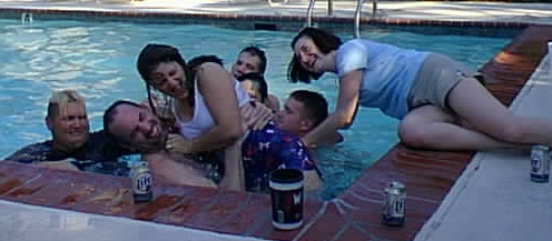 playing in the pool