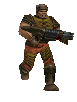 Big tough Quake man Running