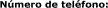 N�mero de tel�fono:
