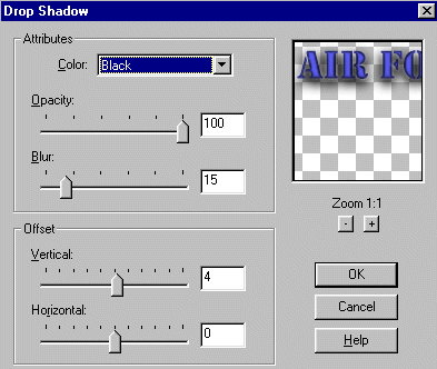 Drop Shadow Control Box