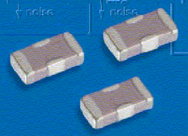 imagem ampliada do capacitor 
feedthrough SMD fornecida pela Philips