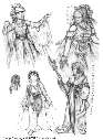 Varied Sketches of Costume Designs