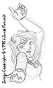 Dancing girl's head and shoulders