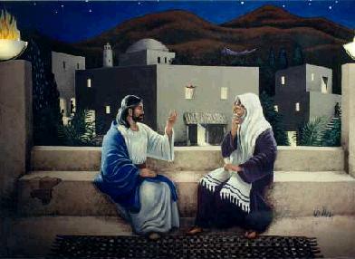 Mural of Jesus and Nicodemus
