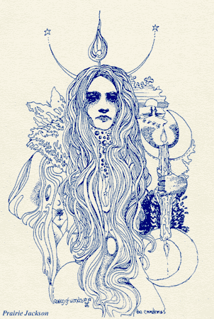Queen of Wands by Prairie Jackson WomanSpirit Winter Solstice 1979
