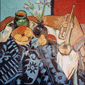 Still Life w/ Trumpet, oil on canvas. 36*36