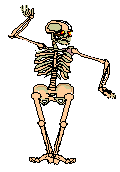 Animated, dancing skeleton.