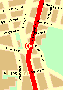 Karta �ver gamla landsv�gen