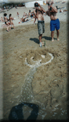 darrell & denis with sandcastle