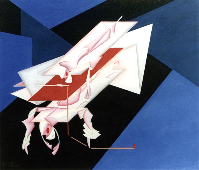 Angeli pilota - olio su masonite, cm.70x60,  A.1999