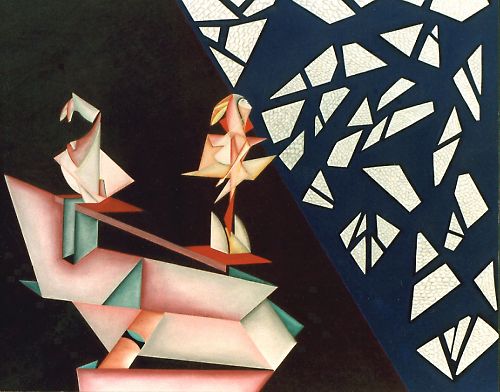 Essere nel tempo - olio su masonite, cm.80x100,  A. 2000