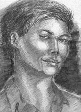 Self-Portrait 1 (Red Ribbon Pin)