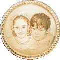 Moneda de oro. 18 K. Niños.
