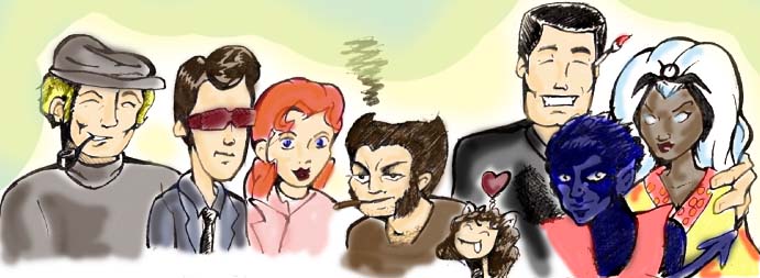 X-men pic that I sketched and coloured, which Devin inked