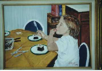 Let Them Eat Cake -10x12 oil on canvas