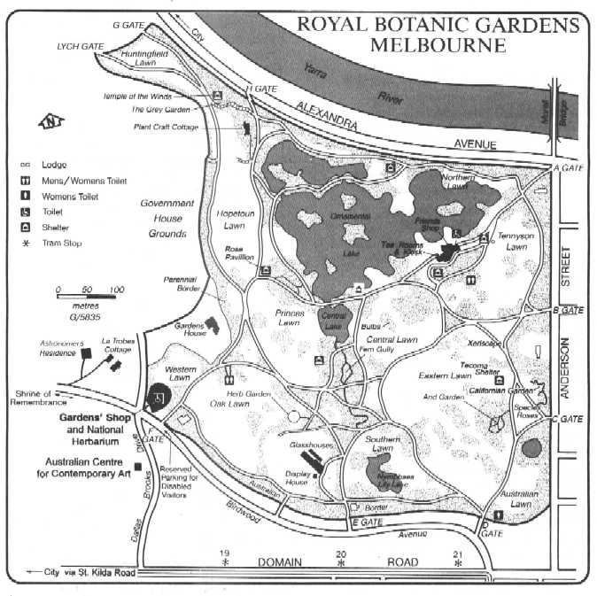 Key map of the Gardens.