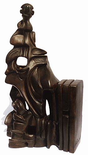 Donna nata da un libro - terracotta patinata, cm.h.33x20x15,  A. 2000