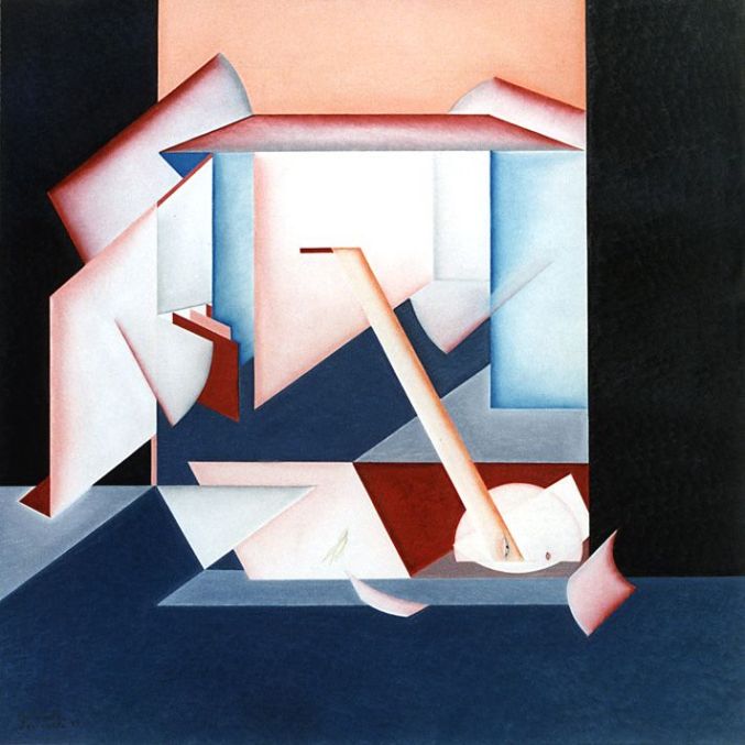 Risvegliarsi - olio su masonite, cm.70x70,  A.1999