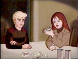 Jessie and Jonny inspect crystal shards.
