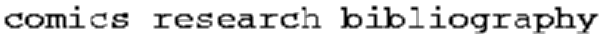 comic research biblio