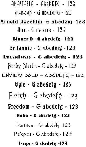 Sample Art Deco Fonts