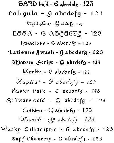Sample Calligraphy Fonts