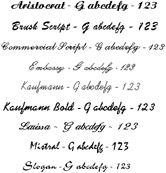 Sample Connecting Script Fonts