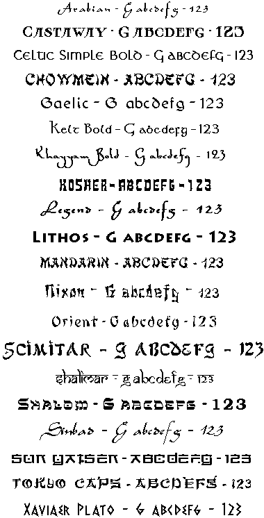 Sample Gothic Fonts