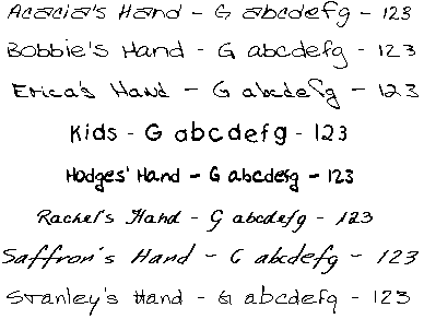 Sample Handwriting Fonts