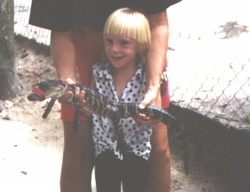 Jamie and a little 'gator in July 1994