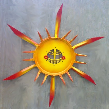 Sun hanging in Phantom Canyon Brewery