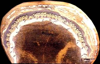 THE SUPPER  5 x 12 x 2 in. pencil, charcoal, crayons / wood,  1997