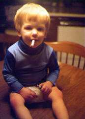 baby smoking a cigarette