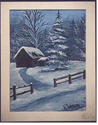 winter scene painting
