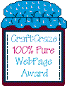 Craft Craze 100% Pure Web Page Award