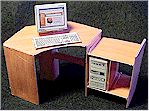card board computer desk an dcomputer