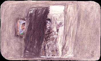 d5  3 x 5 in. pencil, charcoal & crayons / paper - 1998