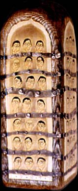 PILLAR  10 x 3 x 3 in. pencil, charcoal, crayons metal & nails / wood, 1997