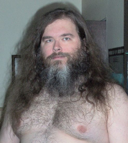 songdog at home with hippie hair, 
March 2003