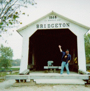 Charlie at the Bridgeton Bridge, Parke County, Indiana