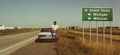at side of US-2 just south of Michigan, North Dakota
