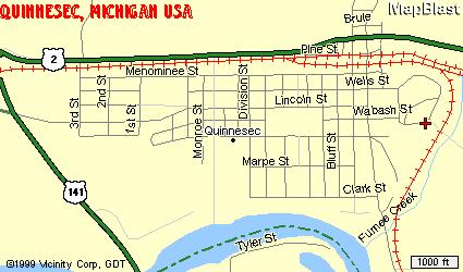 Map Of Quinnesec, Michigan USA