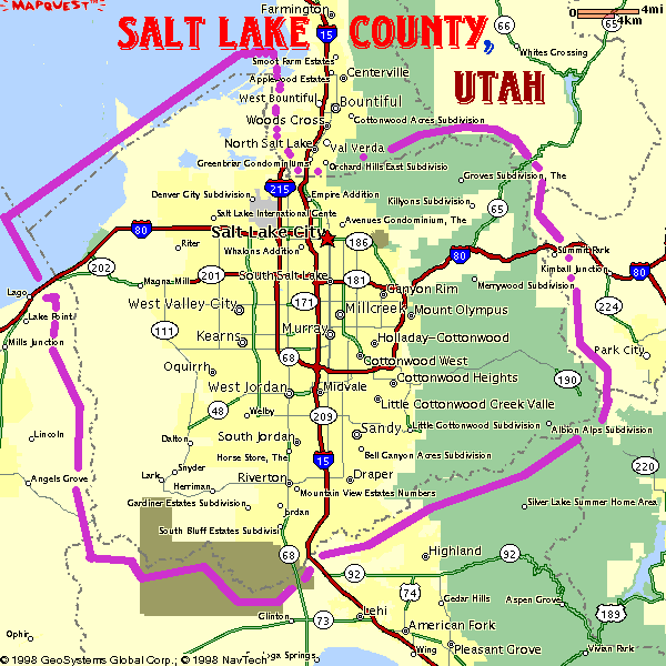 Map Of Salt Lake County