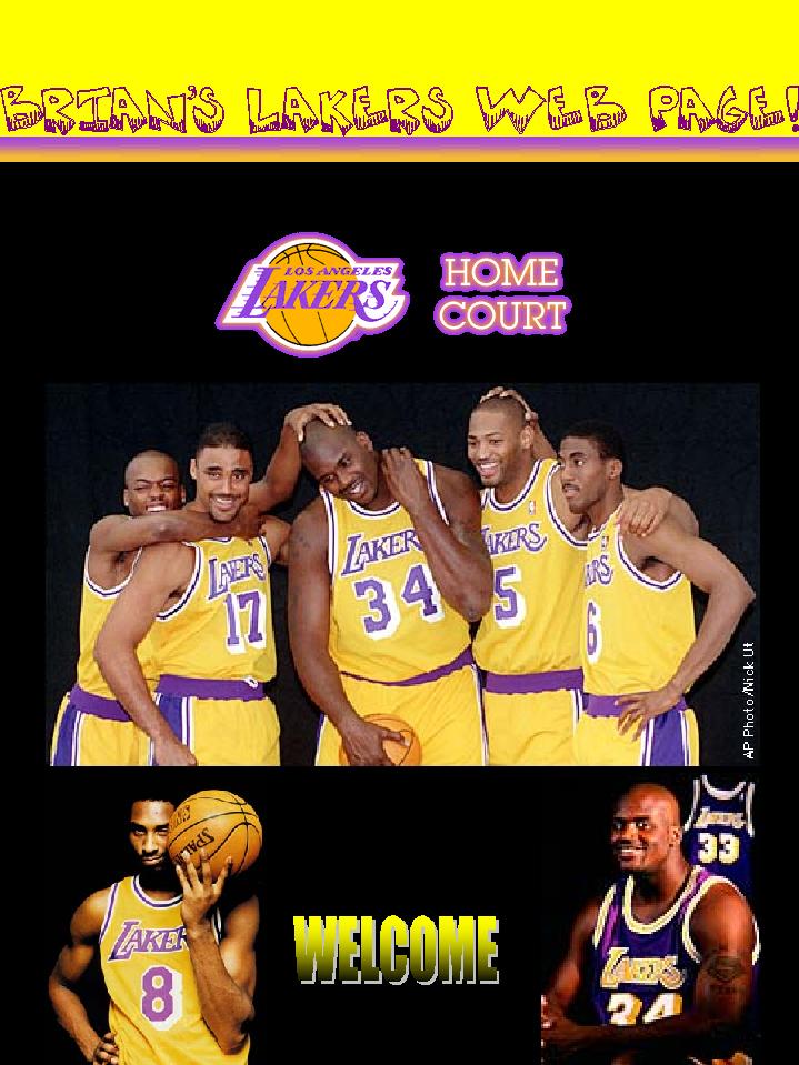 Welcome to Brian's Laker Web Page!