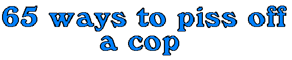 65 ways to piss off a cop
