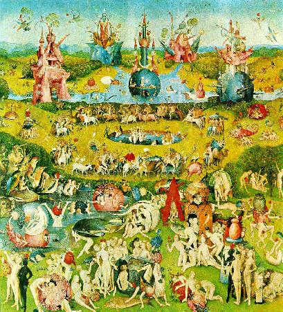 Central Panel of the Garden of Delights triptych by Heironymous Bosch
