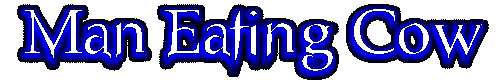 man eating cow