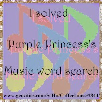 I Solved Purple Princess's Music Word Search