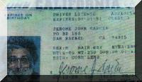 Jerry's drivers license in 1988
