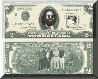 Grateful Dead imaged on two dollar bill
